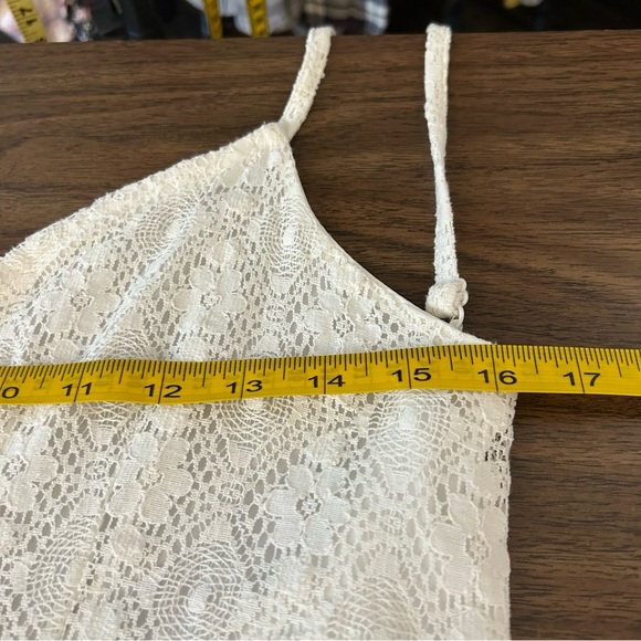 Wet seal White Lace and Orange High-Low Dress L - Picture 5 of 9